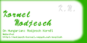 kornel modjesch business card